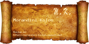 Morandini Kolos névjegykártya
